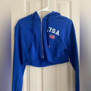 Blue USA cropped jacket